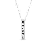 USC Trojans Oxidized Sterling Silver Vertical Bar Necklace